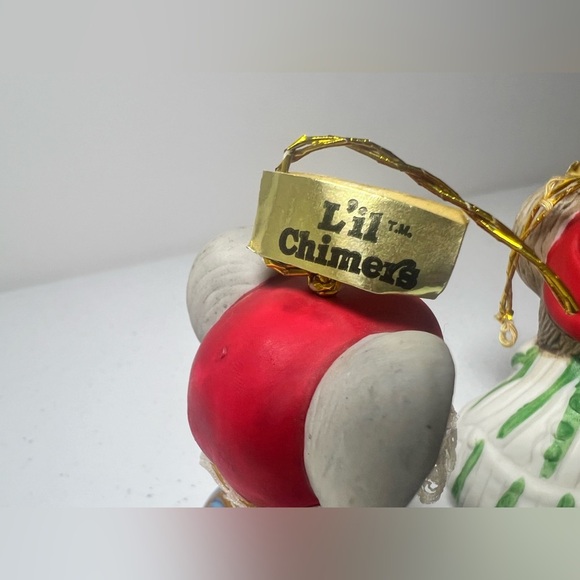 Lot of 3 Jasco Lil' Chimers Christmas Ornament Bells Polar Bear 2 Mice VTG - Picture 5 of 11